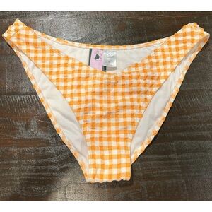 Wild Fable Orange Checkered Cheeky Bikini Swimsuit Bottoms size XL